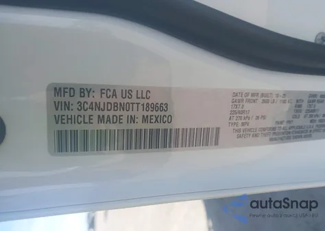 2026 Jeep Compass Latitude z USA, uszkodzony, nr VIN 3C4NJDBN0TT189663